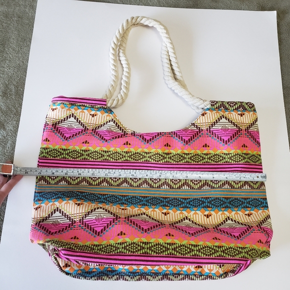 Casual Summer Beach Women Bag Lunch bag High Quality Canvas Striped - Picture 5 of 11